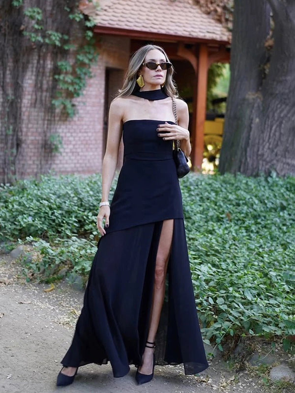 Robe longue à bustier sans bretelles Astoria