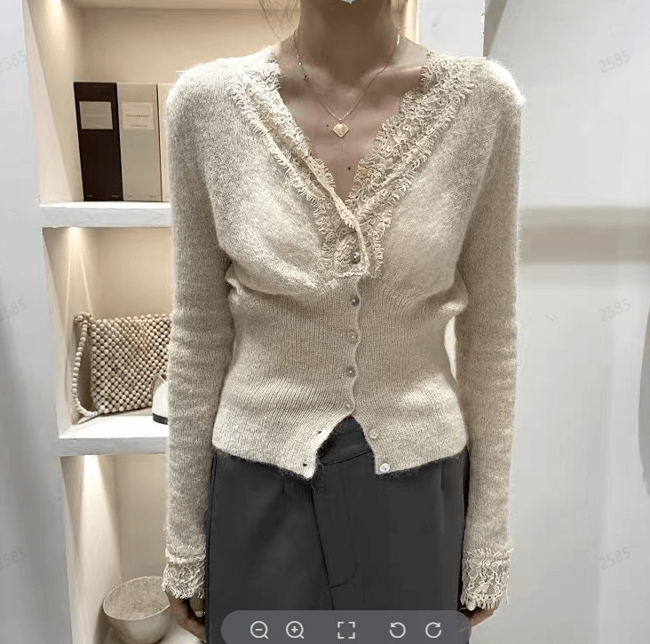 Cardigan en dentelle tricotée Aurélie