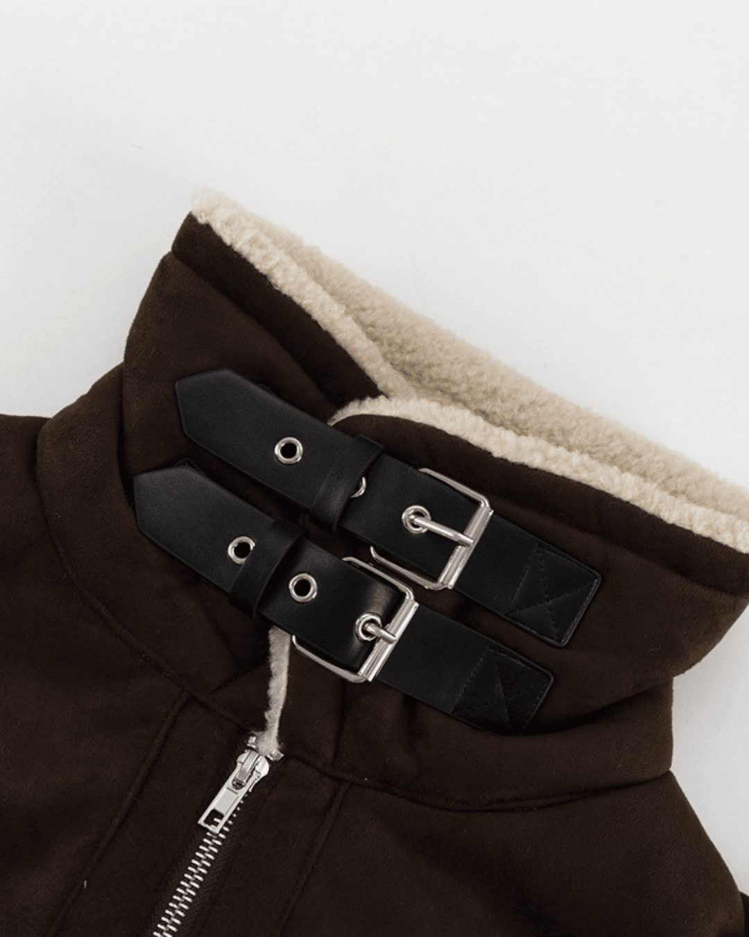 Veste en daim et similicuir Aurora