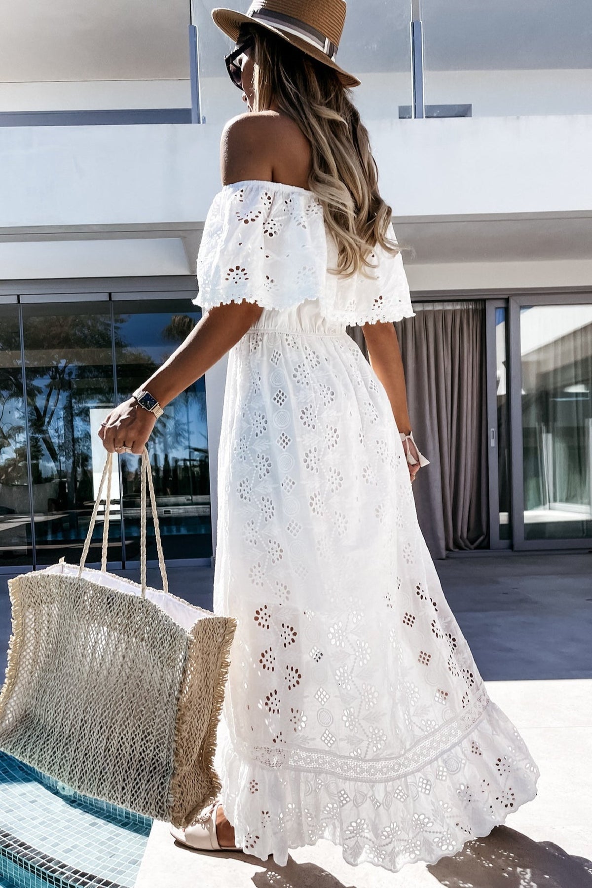 Robe longue Aurore bohème épaules dénudées