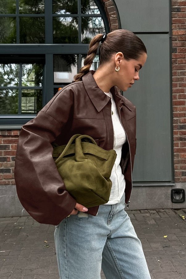 Veste Azara en similicuir vintage