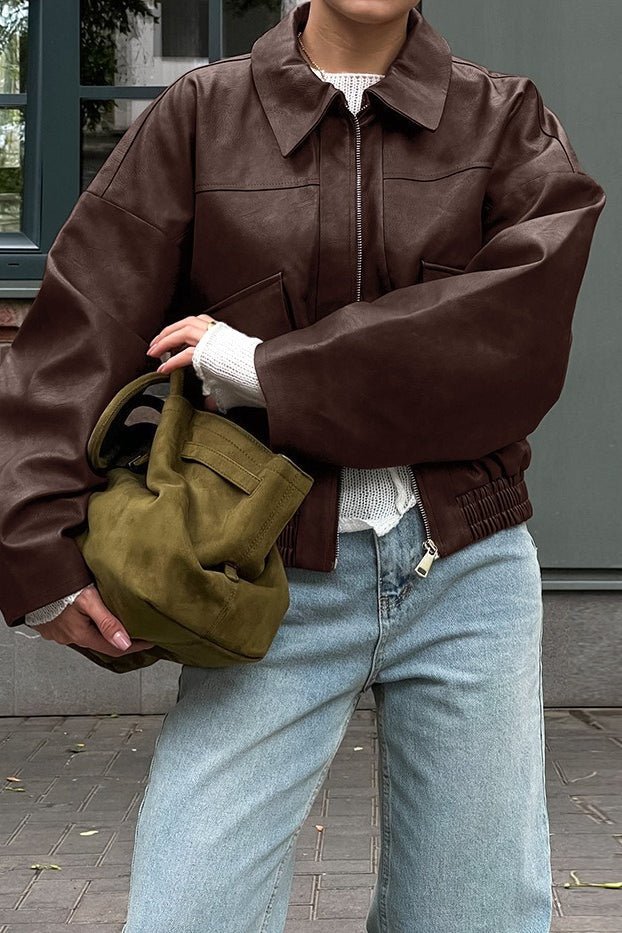 Veste Azara en similicuir vintage