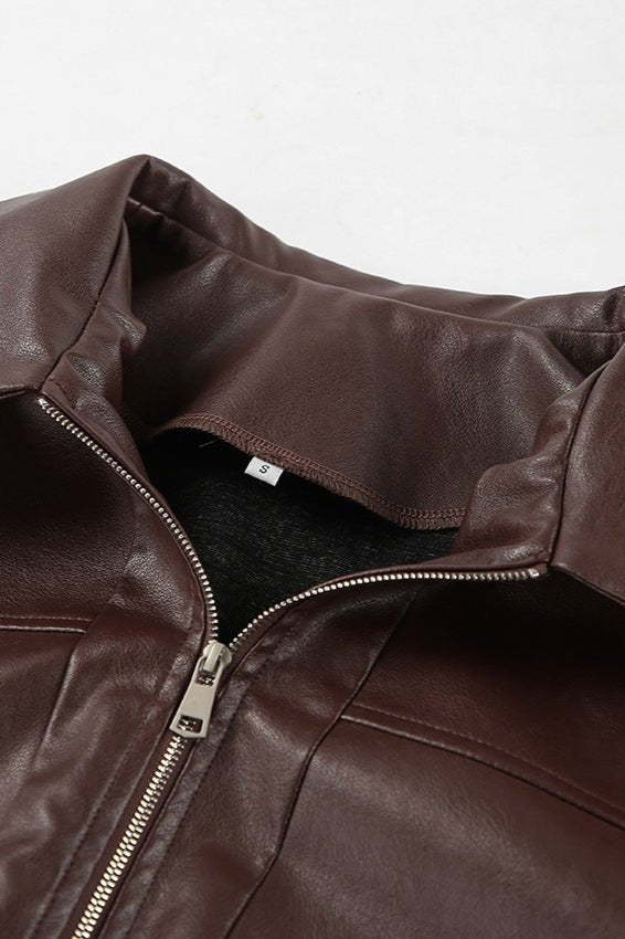 Veste Azara en similicuir vintage