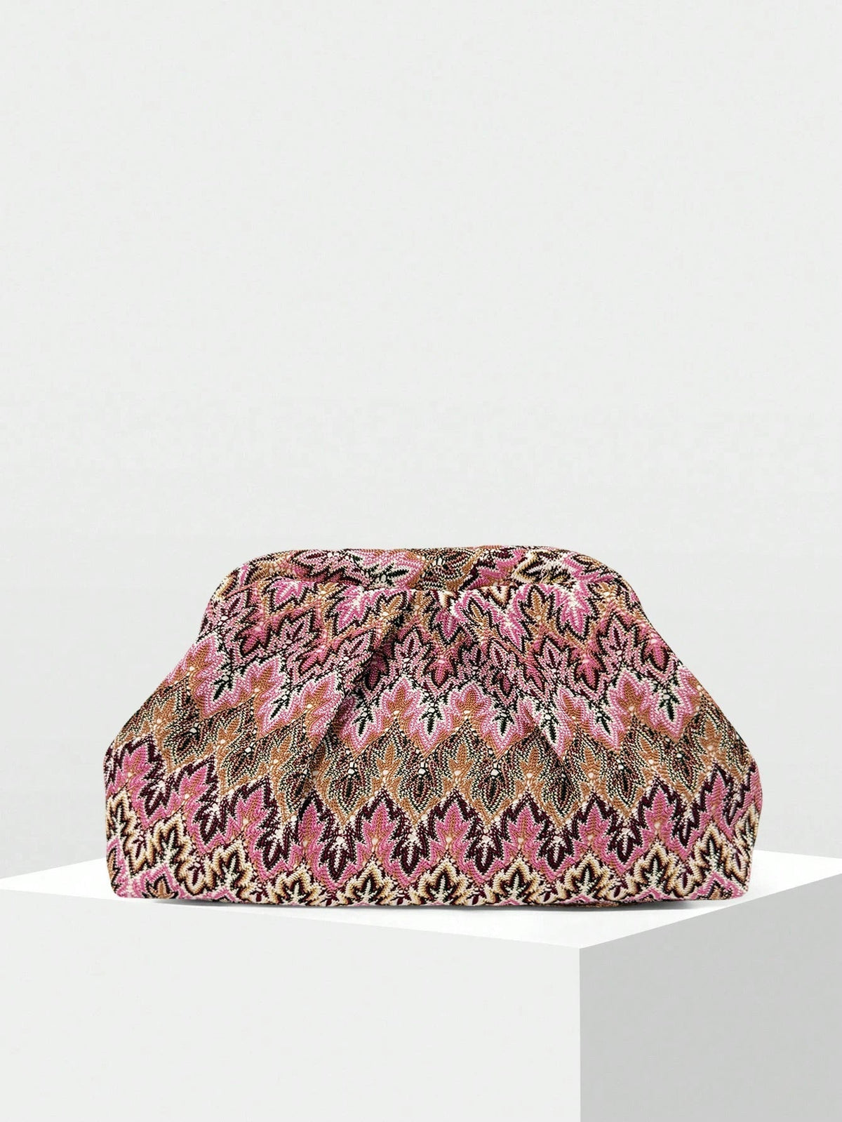 Pochette plissée en jacquard Beatriz