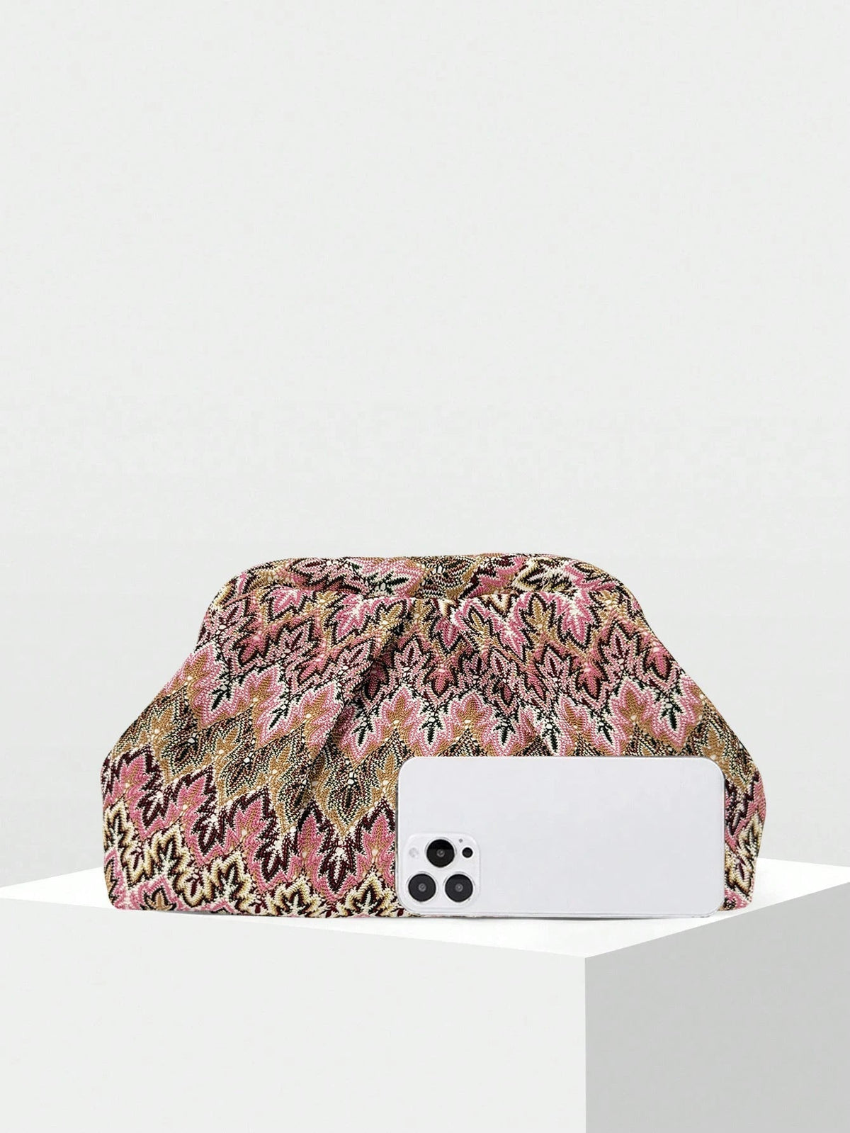 Pochette plissée en jacquard Beatriz