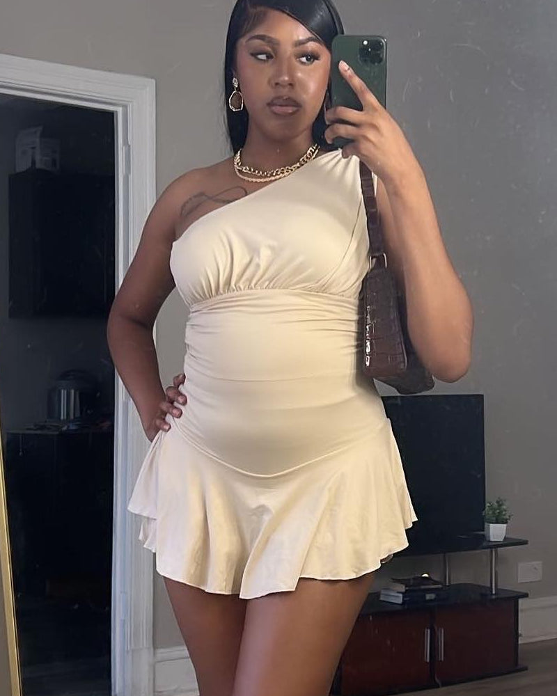 Mini-robe Bella asymétrique à volants