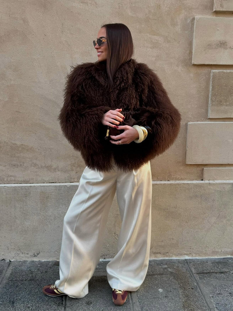 Manteau en fausse fourrure Bella