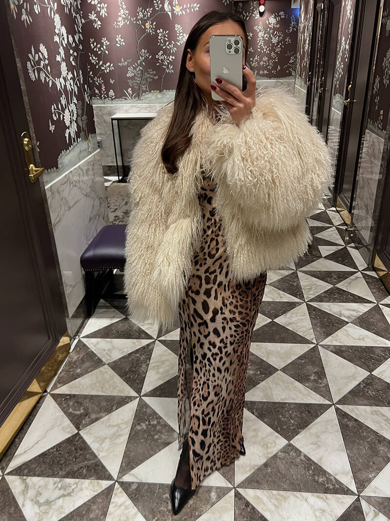 Manteau en fausse fourrure Bella