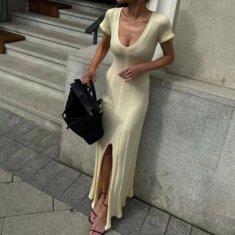 Bernadette Ribbed Knit Maxi Dress