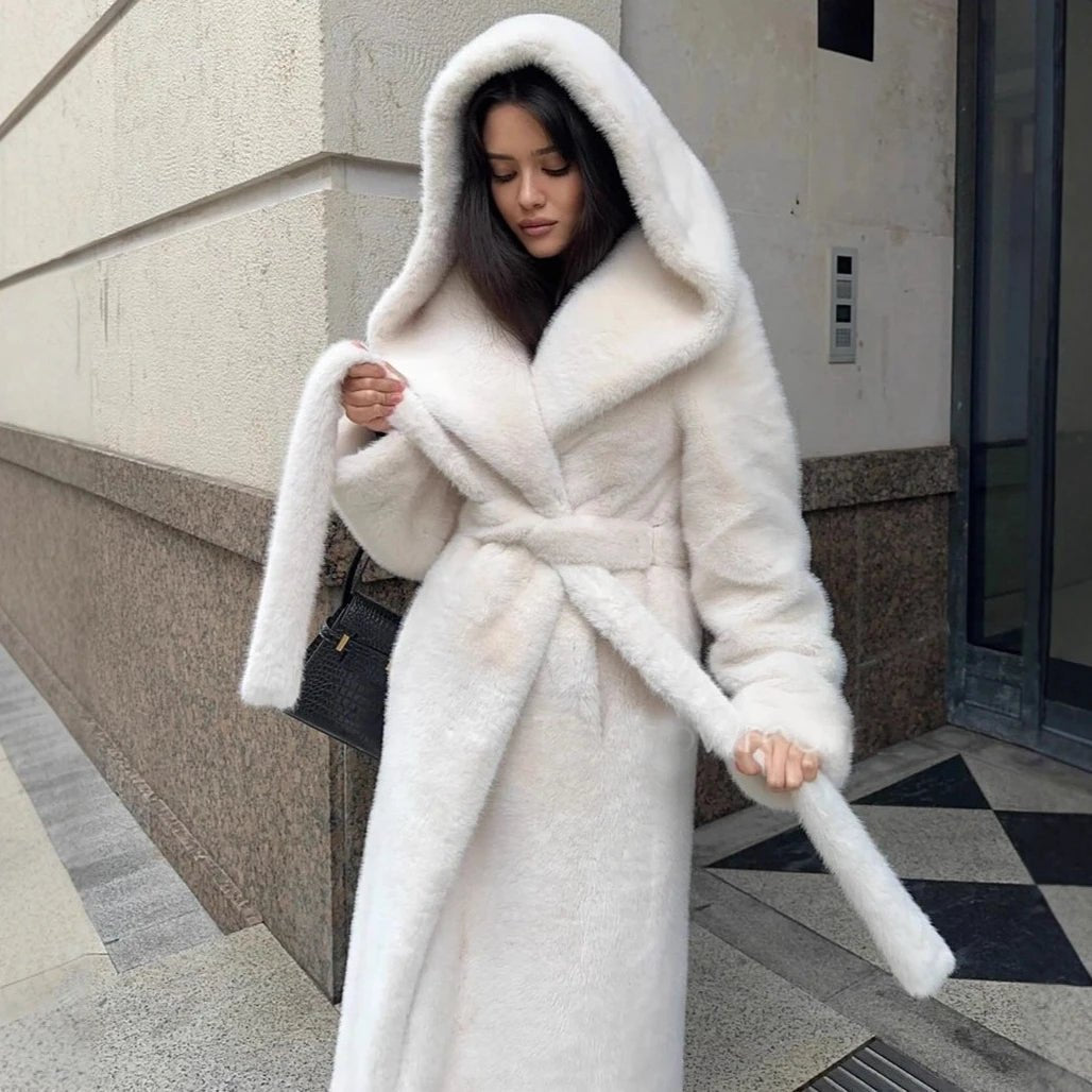 Manteau long à capuche Bex