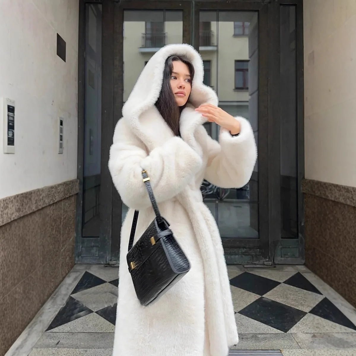 Manteau long à capuche Bex