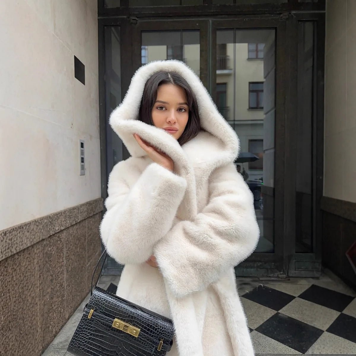 Manteau long à capuche Bex