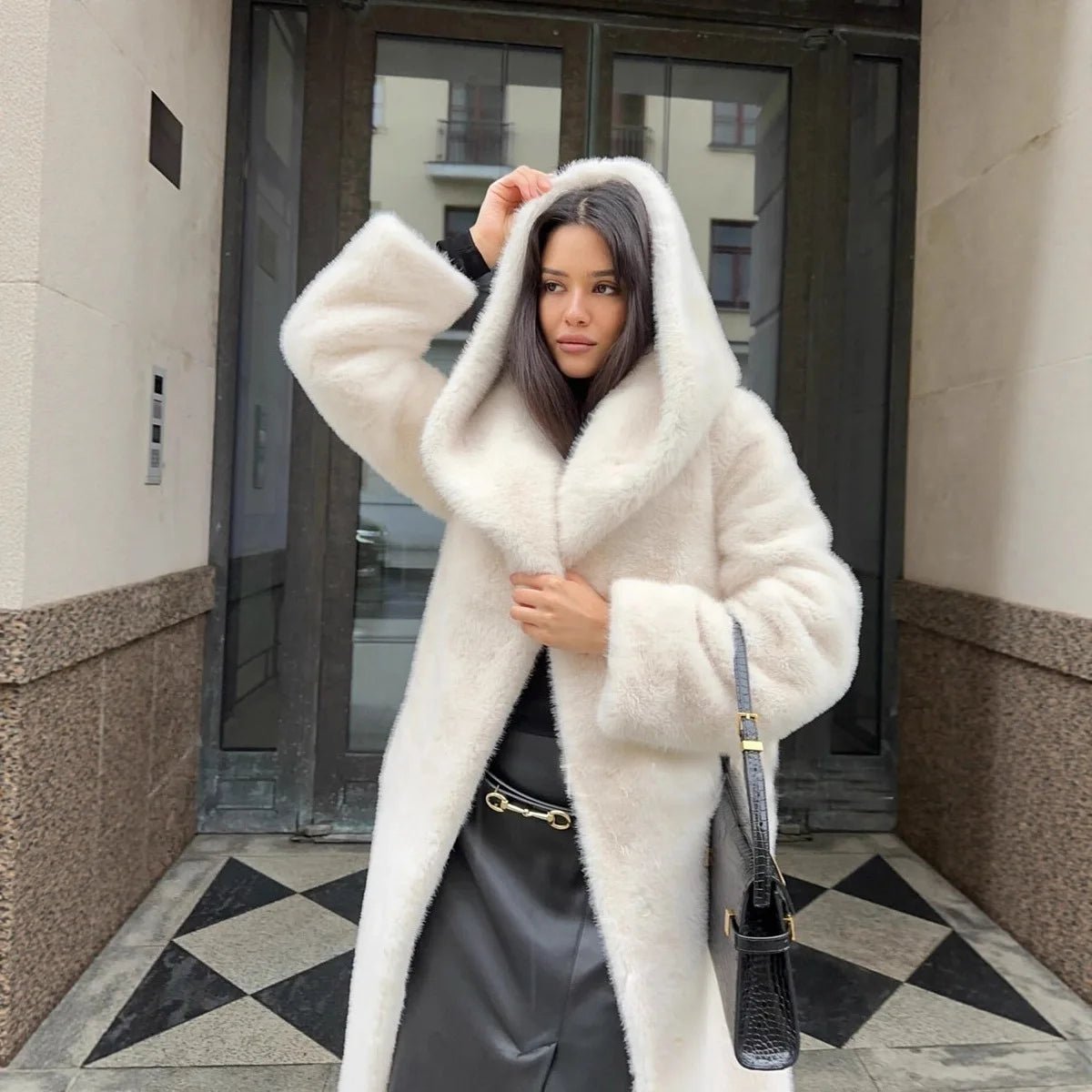 Manteau long à capuche Bex