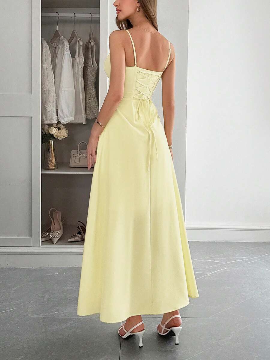 Robe longue Bianca froncée à la taille
