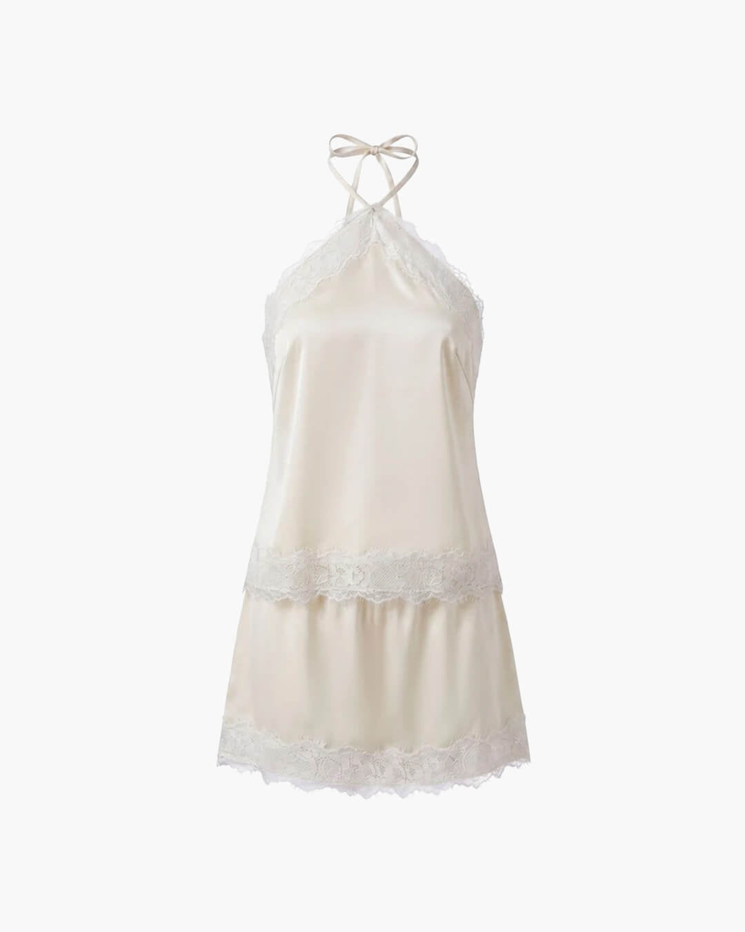 Ensemble Bianca deux pièces en satin à encolure dos nu