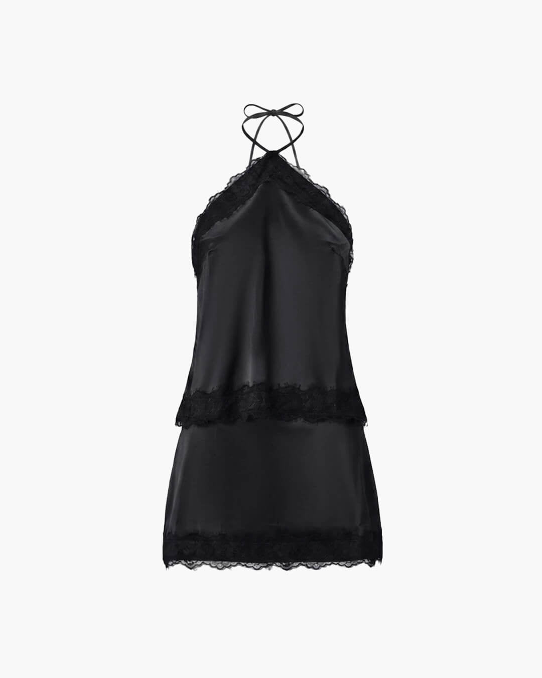 Ensemble Bianca deux pièces en satin à encolure dos nu