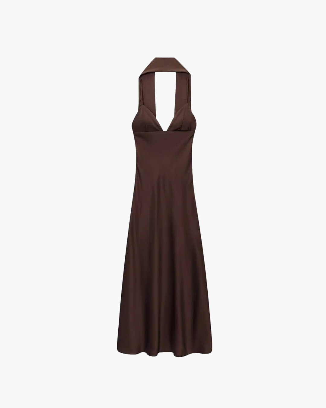 Robe longue Bianca en satin avec foulard