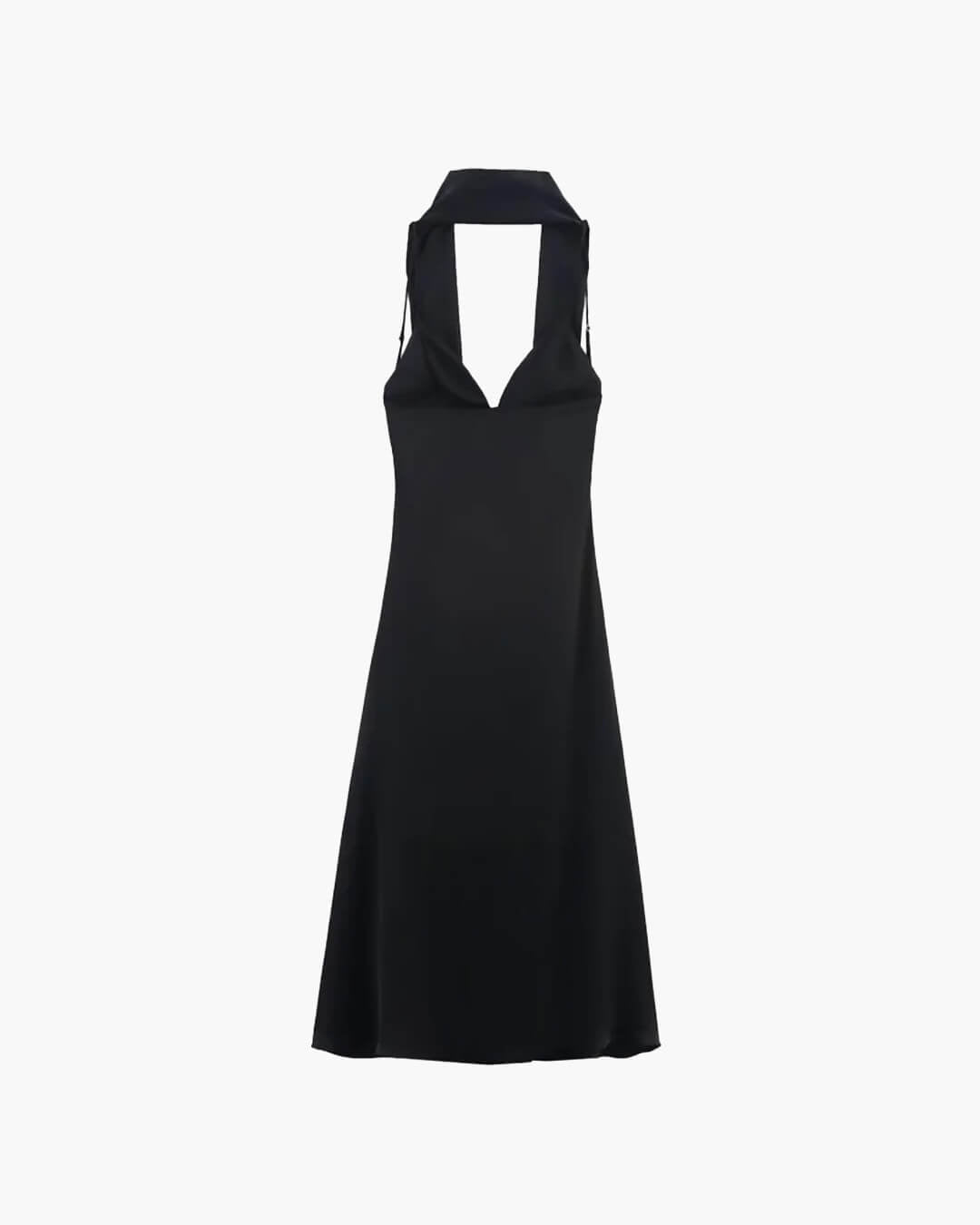 Robe longue Bianca en satin avec foulard