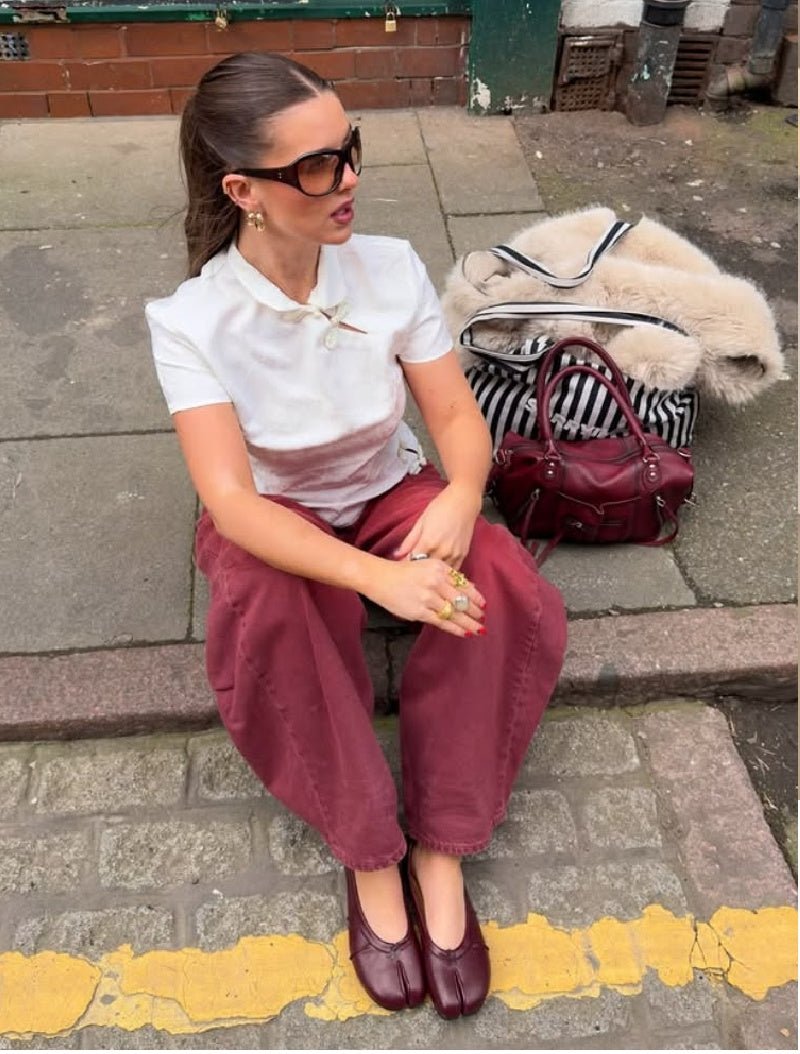 Mules Bianca en cuir à bout fendu