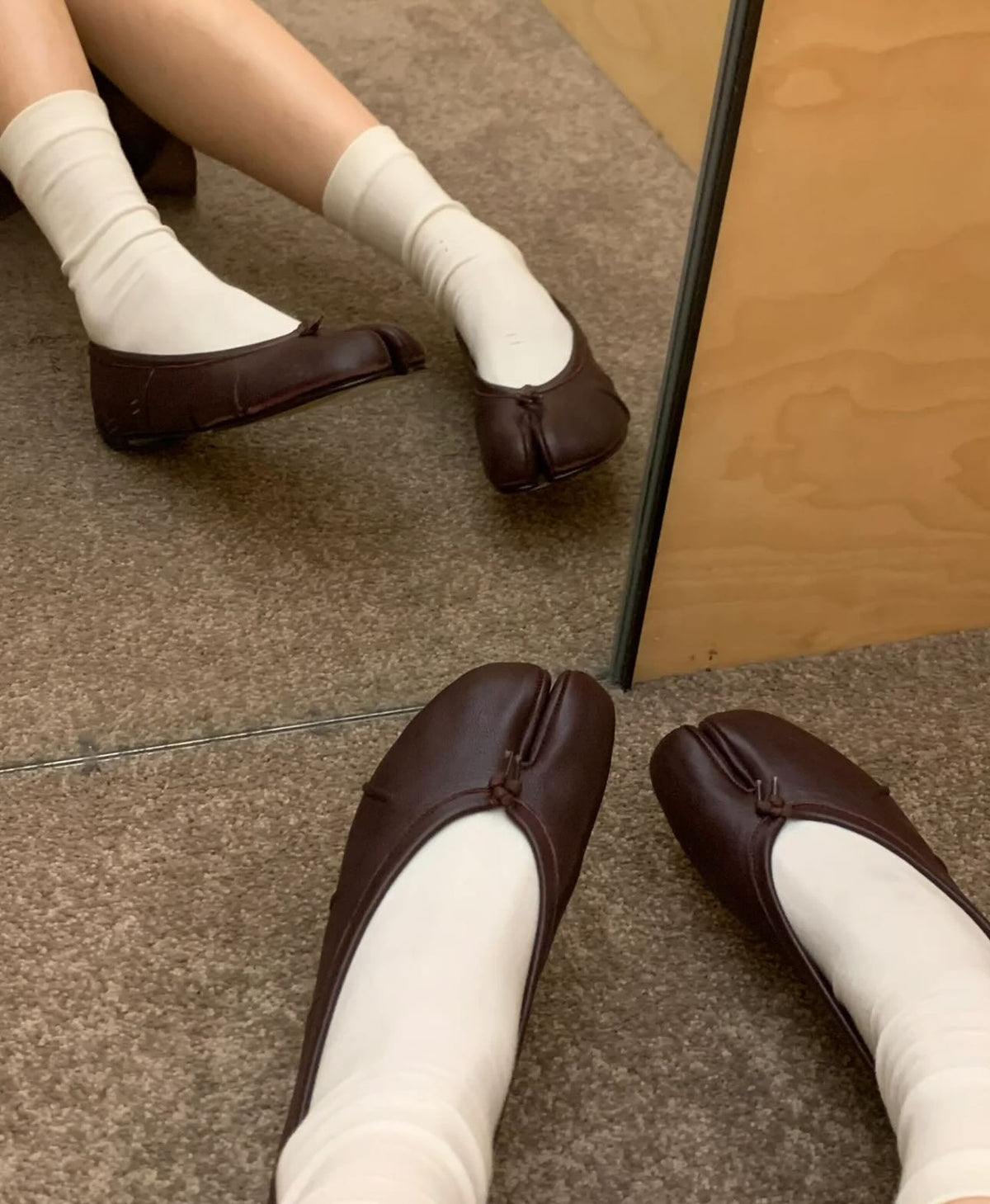 Mules Bianca en cuir à bout fendu