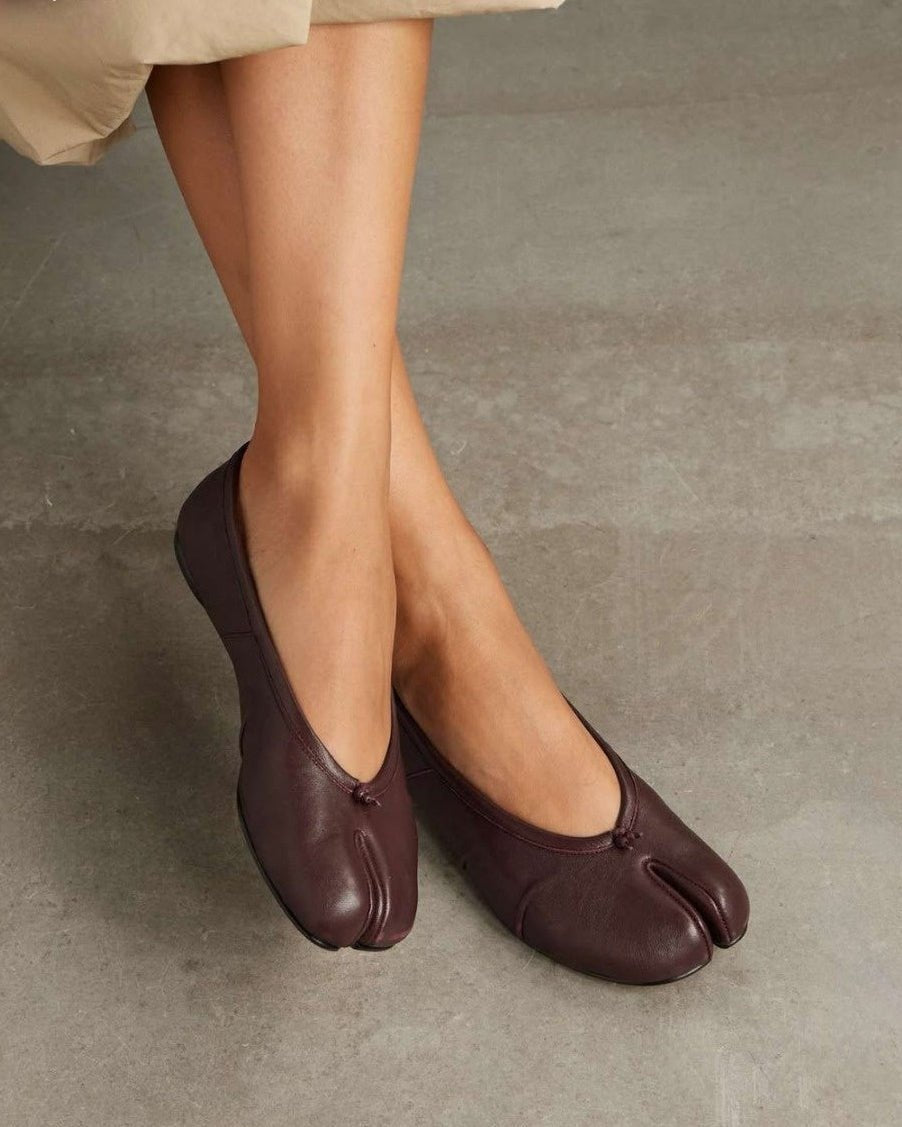 Mules Bianca en cuir à bout fendu