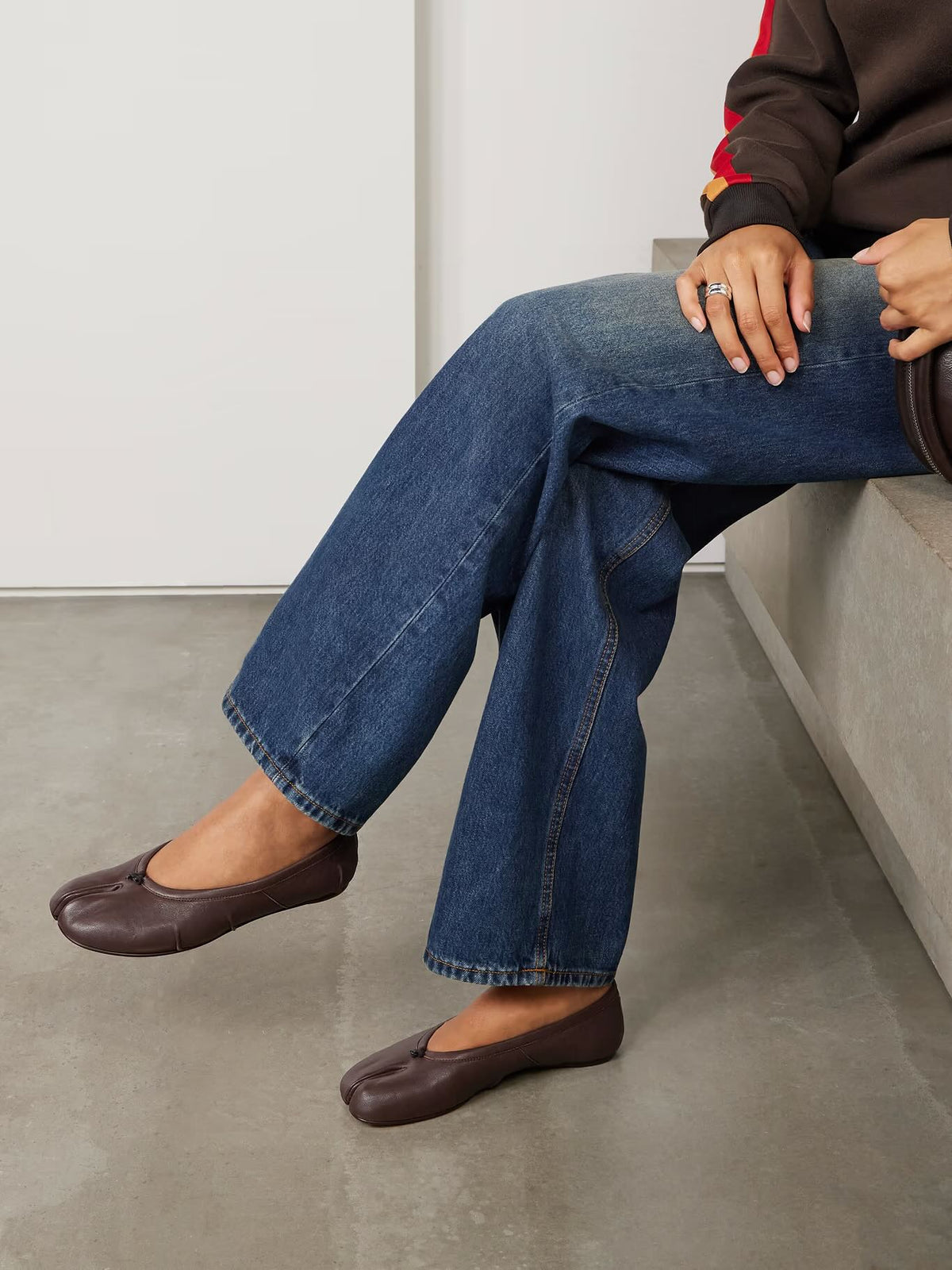 Mules Bianca en cuir à bout fendu