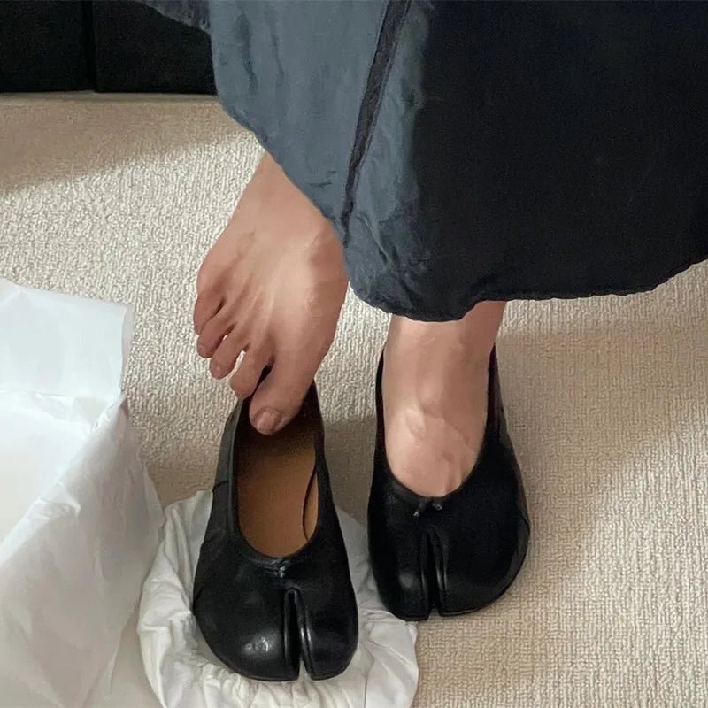 Mules Bianca en cuir à bout fendu