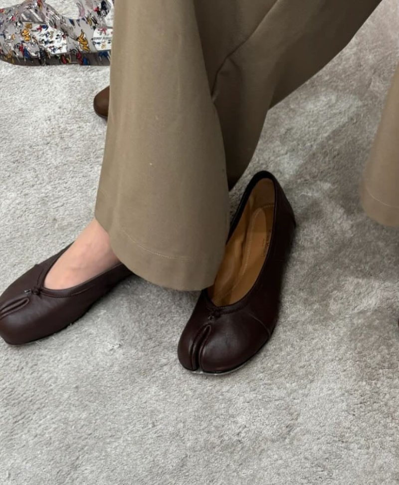 Mules Bianca en cuir à bout fendu