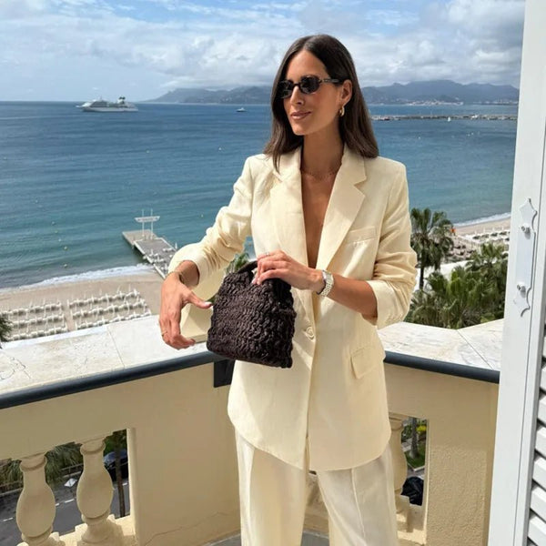Sac cabas tressé en rotin Bianca