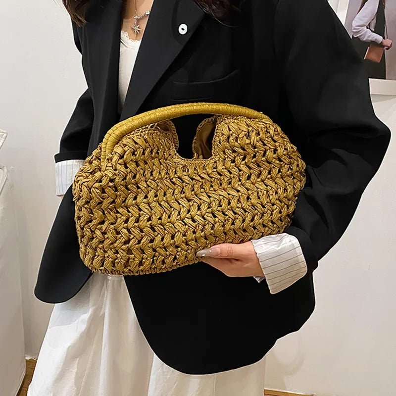 Sac cabas tressé en rotin Bianca