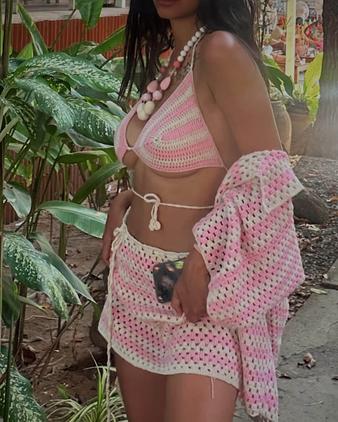 Ensemble bikini en maille color block avec manteau Bree