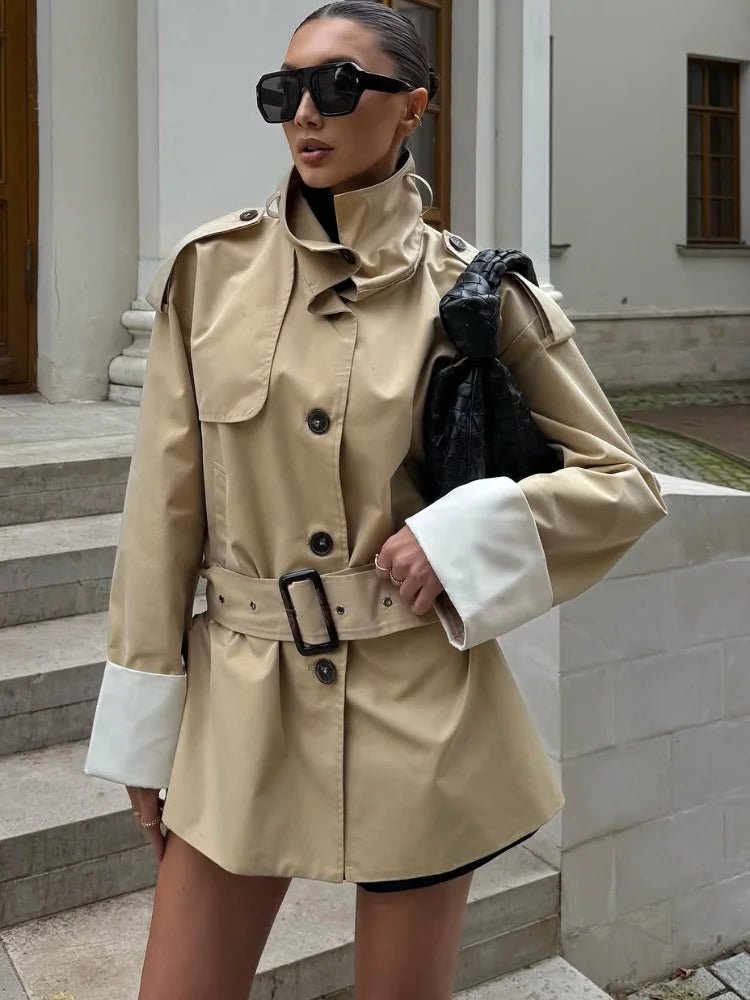 Veste trench à poignets contrastants Brenda