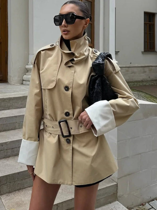 Veste trench à poignets contrastants Brenda