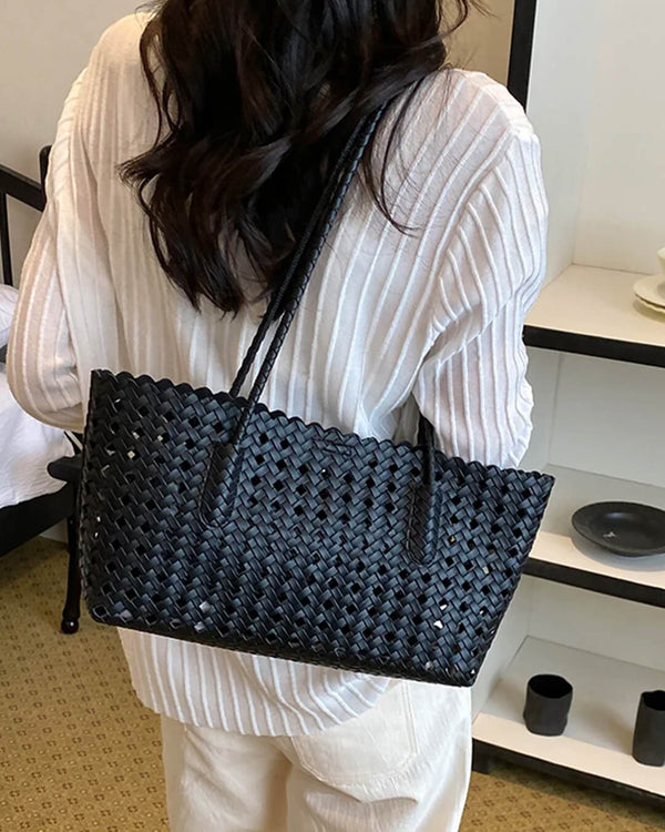 Briana Woven Straw Tote Bag