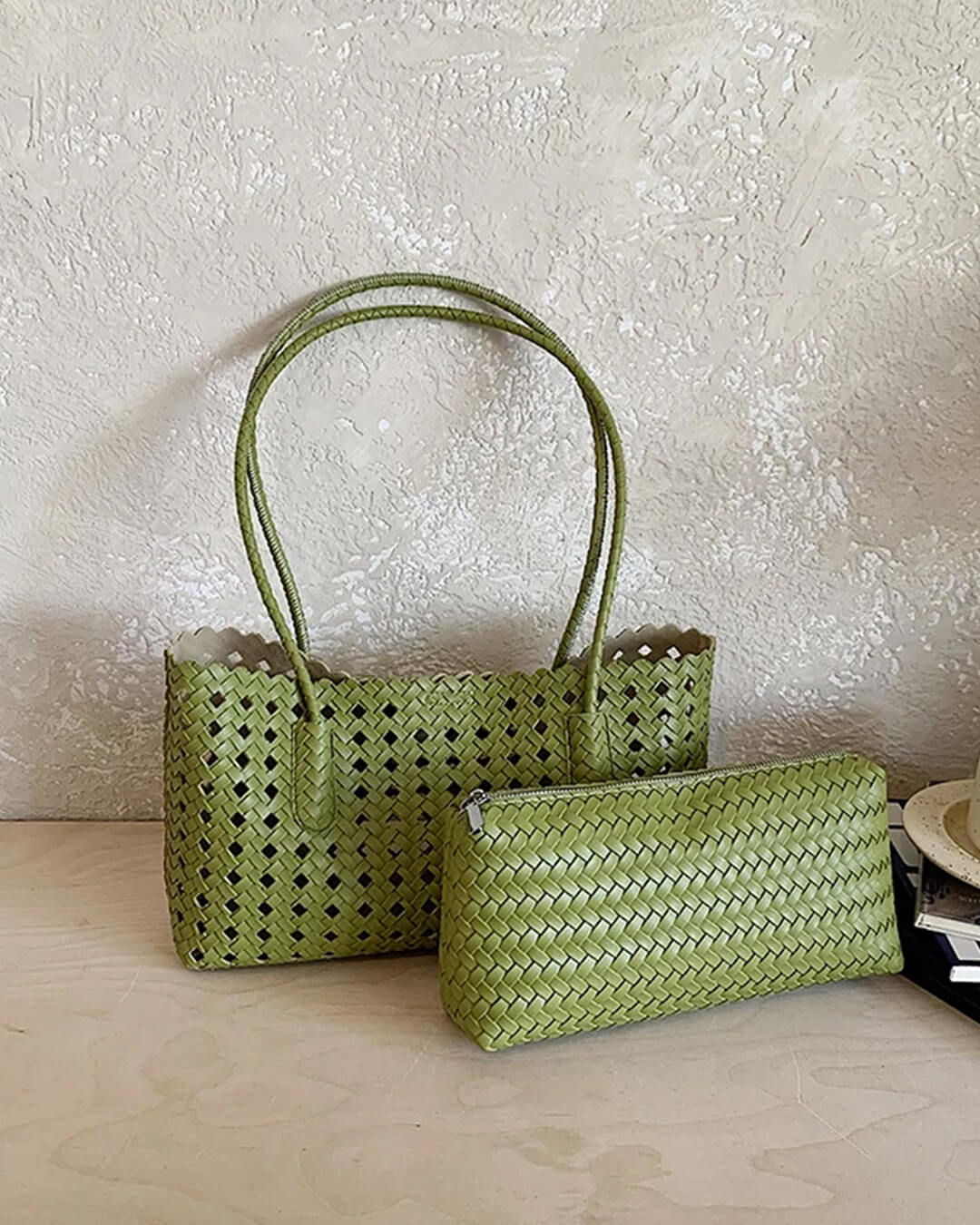 Briana Woven Straw Tote Bag