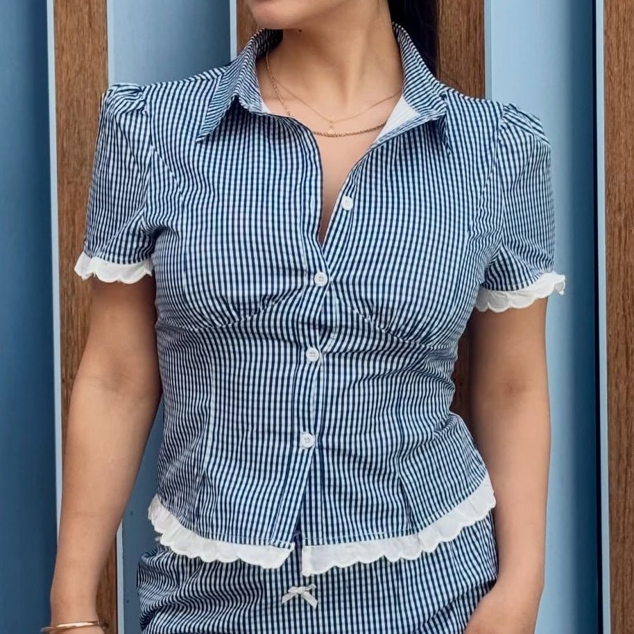 Ensemble short-jupe ajusté raccourci Brianna