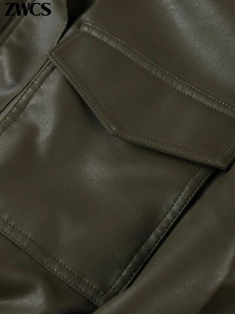 Blouson aviateur en simili cuir Brianna
