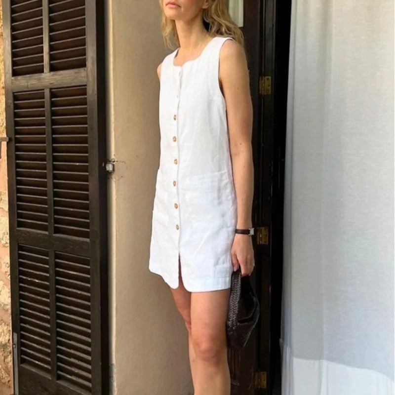 Robe d’été Briar en lin à encolure carrée