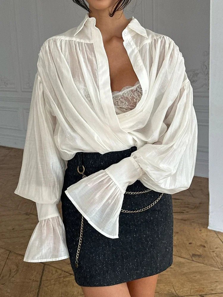 Blouse transparente boutonnée Brielle
