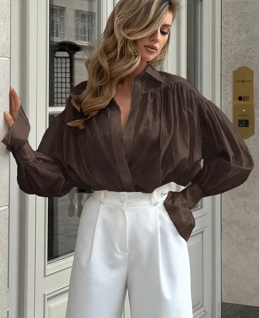 Blouse transparente boutonnée Brielle