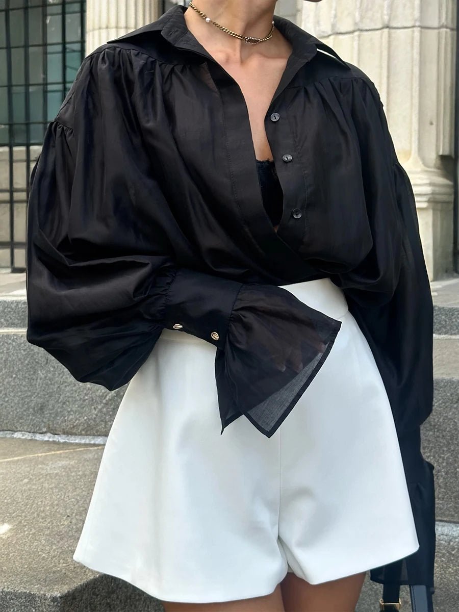 Blouse transparente boutonnée Brielle