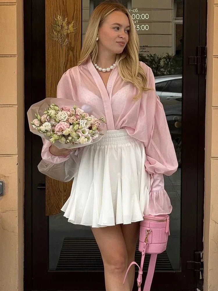 Blouse transparente boutonnée Brielle