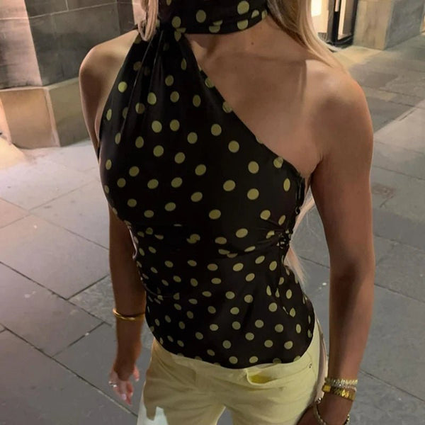 Blouse dos nu à pois Brielle