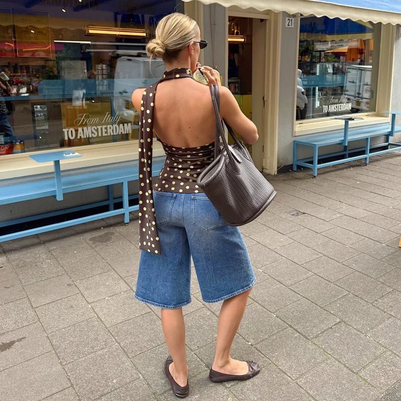 Blouse dos nu à pois Brielle