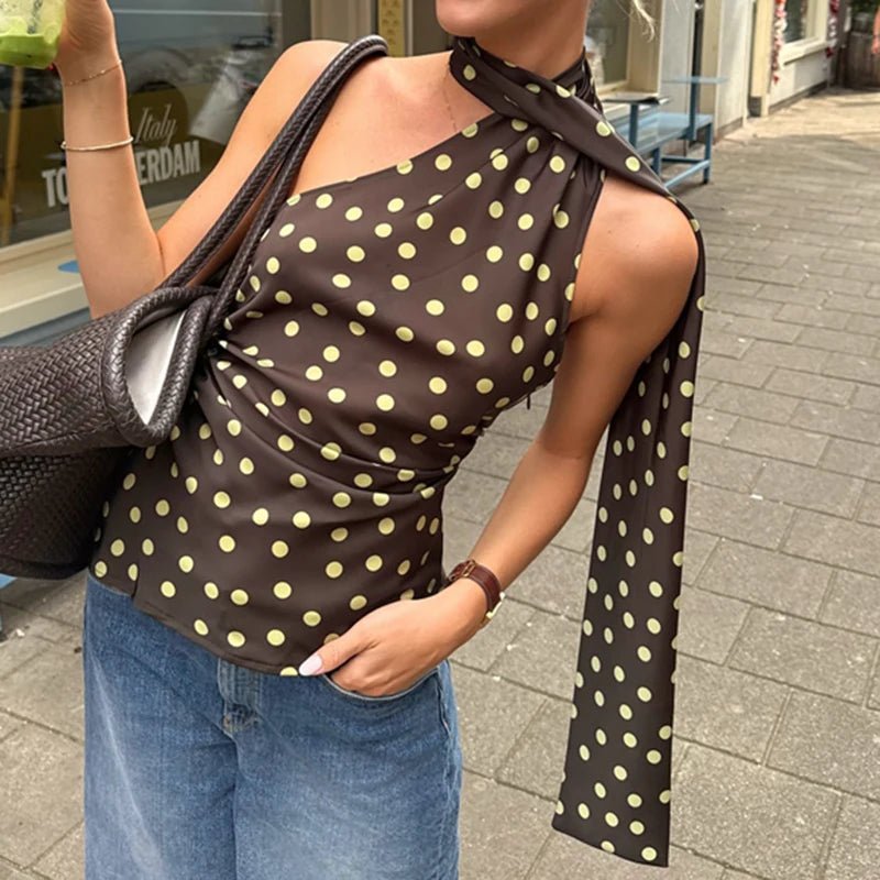 Blouse dos nu à pois Brielle