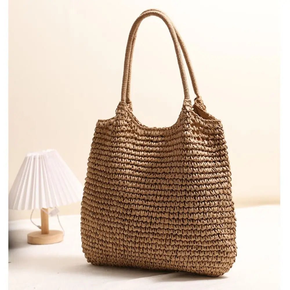 Sac cabas de plage Brielle en paille tressée