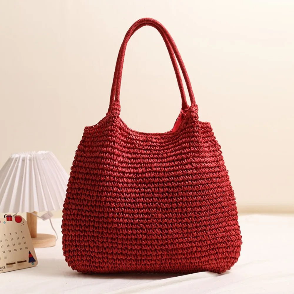 Sac cabas de plage Brielle en paille tressée