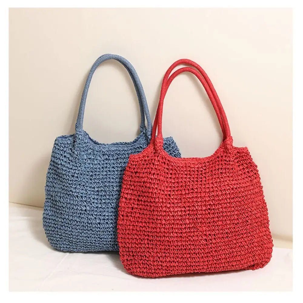 Sac cabas de plage Brielle en paille tressée