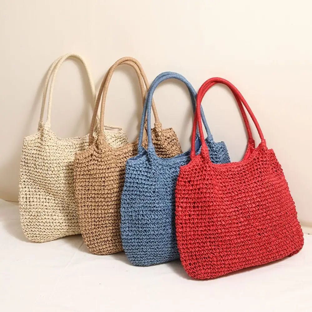 Sac cabas de plage Brielle en paille tressée