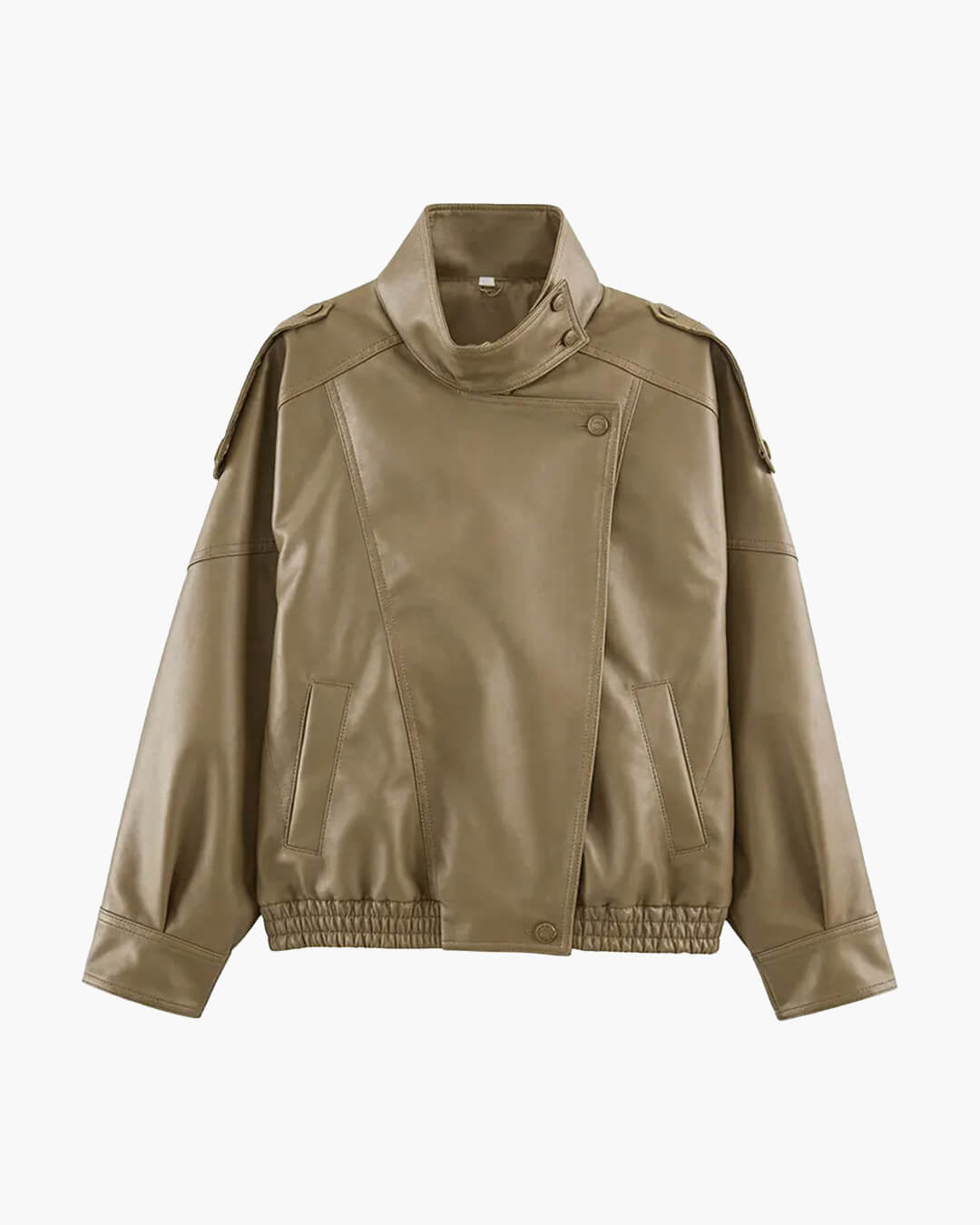 Veste Brienne en similicuir à col officier